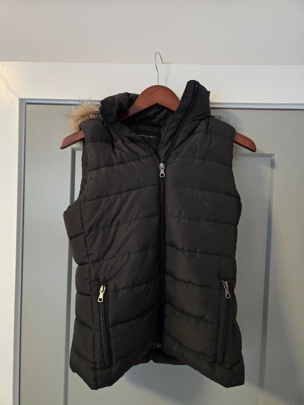 Banana Republic Hooded Vest, Faux Fur trim